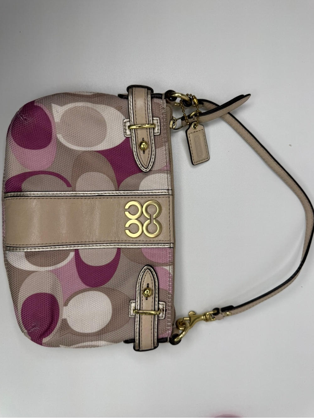 Coach Colette Signature Woven Fabric Op Art Clutch Wristlet Y2K Bag - Picture 2 of 16